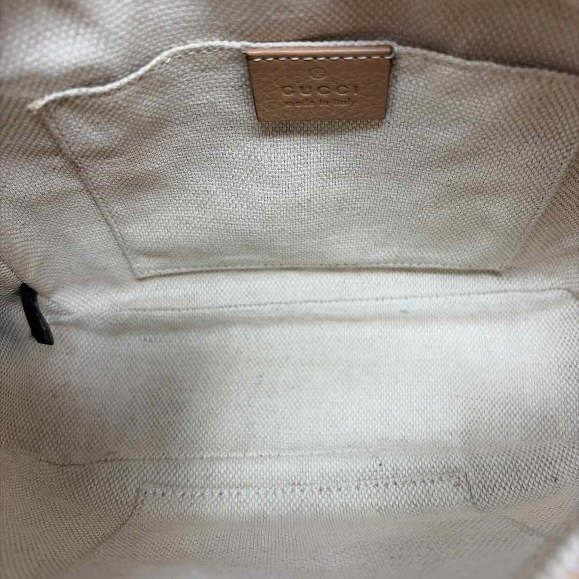Pre-Owned Gucci Tan Leather Designer Handbag
