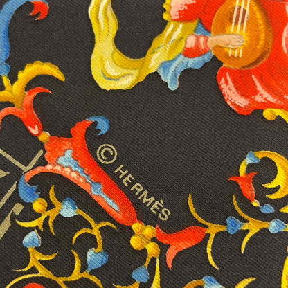 Pre-Owned Hermes Red Multi Silk Designer Scarf
