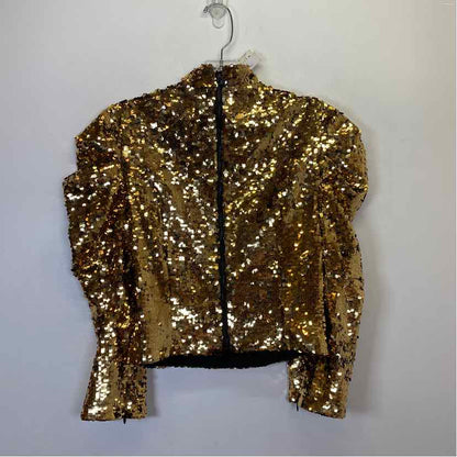 Pre-Owned Size 6/M Alice & Olivia Gold Top