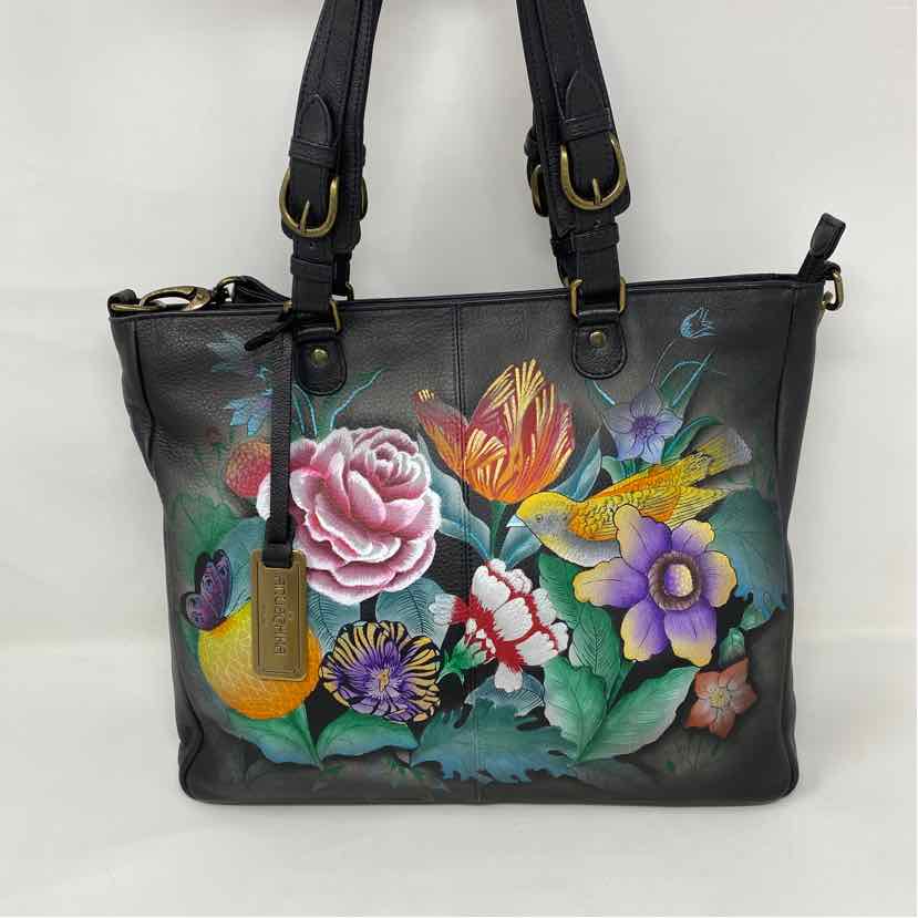 Pre-Owned Anuschka Black Leather Handbag