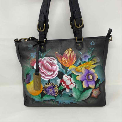 Pre-Owned Anuschka Black Leather Handbag