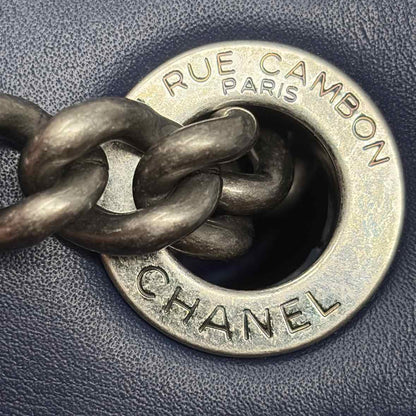 Pre-Owned Chanel Navy Leather Designer Handbag