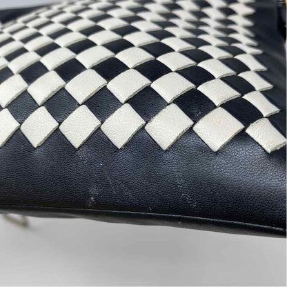 Pre-Owned Bottega Veneta Black/White Leather Designer Handbag