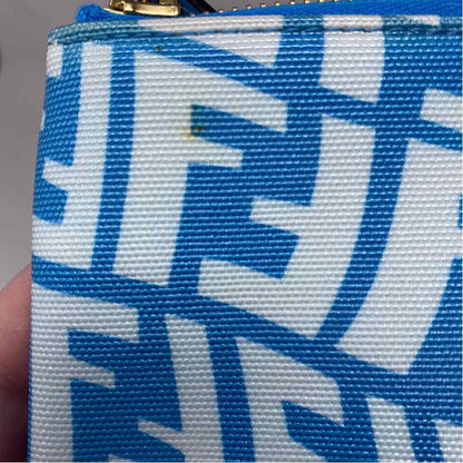 Pre-Owned Fendi Blue Canvas Designer Handbag