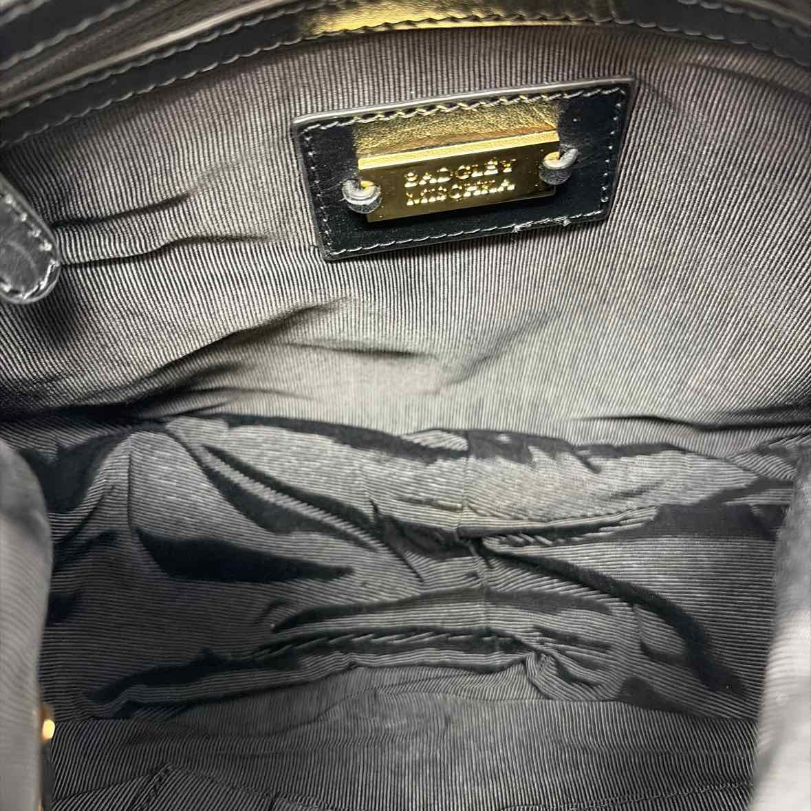 Pre-Owned Badgley Mischka Black Print Leather Handbag