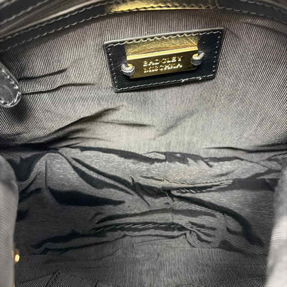 Pre-Owned Badgley Mischka Black Print Leather Handbag