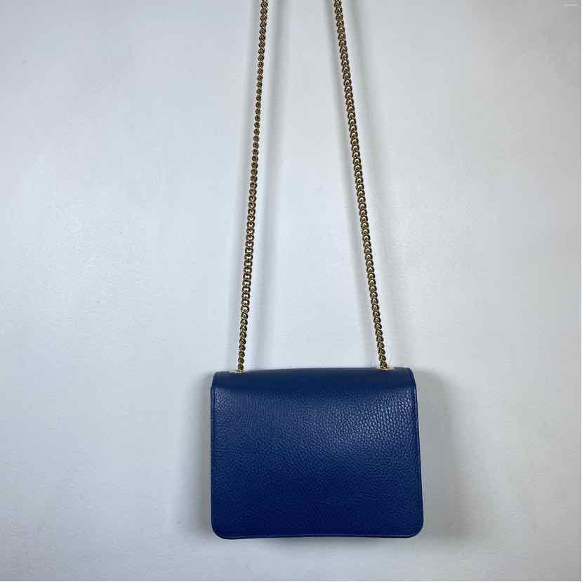 Pre-Owned Gucci Blue Leather Designer Handbag