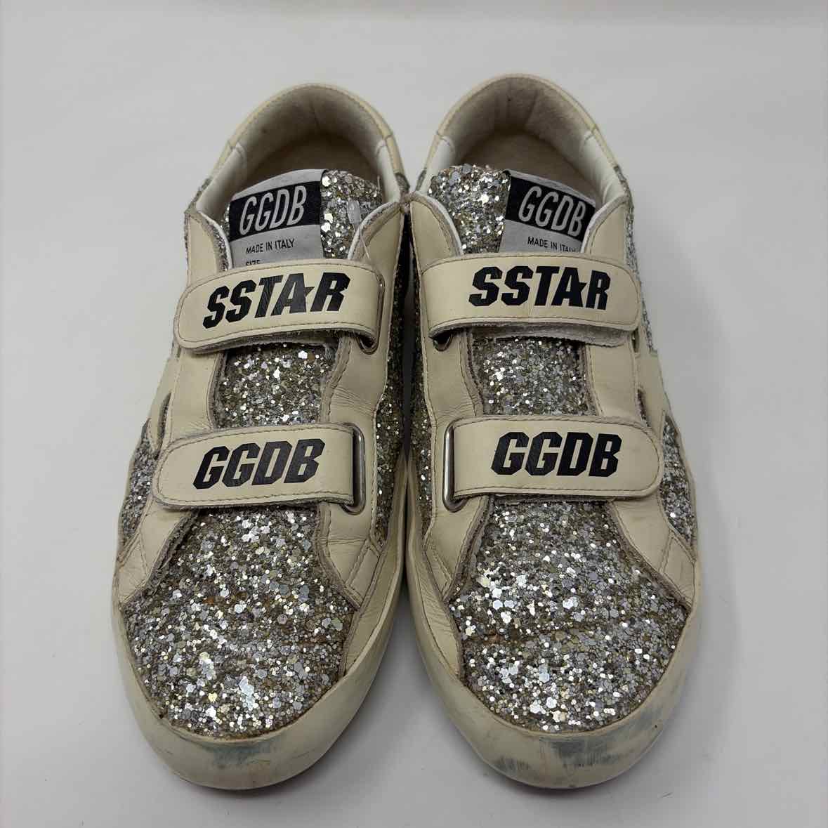 Pre-Owned Golden Goose White Leather Shoe Size 7.5 Designer Shoes