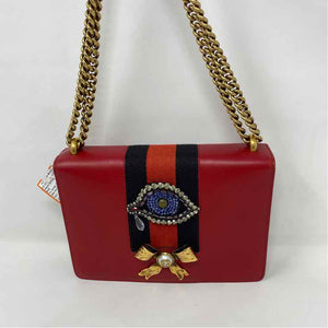 Pre-Owned Gucci Red Leather Designer Handbag