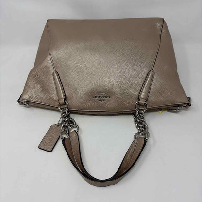 Pre-Owned Coach champagne Leather Handbag