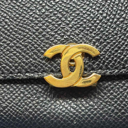 Pre-Owned Chanel Black Leather Designer Wallet