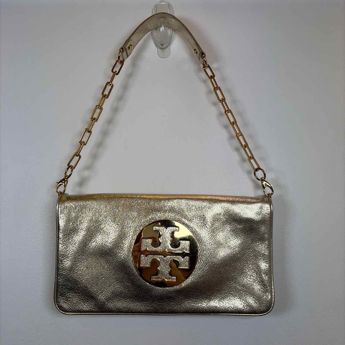 Pre-Owned Tory Burch Gold Leather Handbag