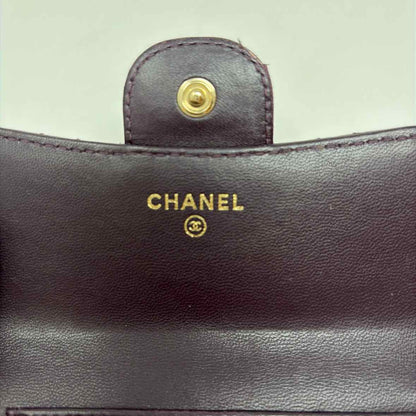 Pre-Owned Chanel Purple Leather Designer Wallet