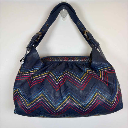 Pre-Owned Fendi Navy Leather Designer Handbag
