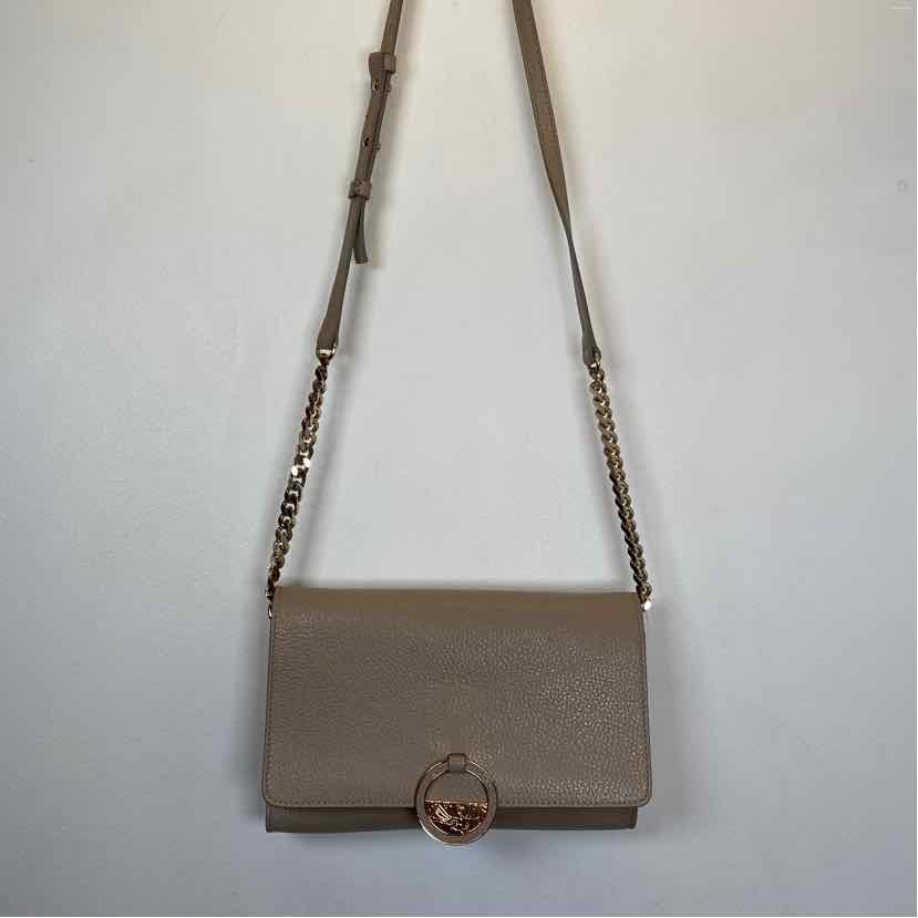 Pre-Owned Versace Collection Taupe Leather Handbag