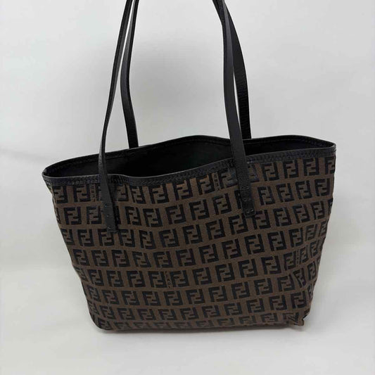Pre-Owned Fendi Brown Fabric Designer Handbag
