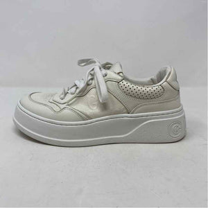 Pre-Owned Gucci White Leather Shoe Size 7.5 Designer Shoes