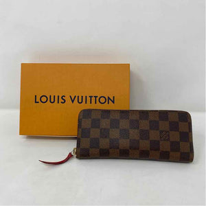 Pre-Owned Louis Vuitton Damier Eben Leather Designer Wallet