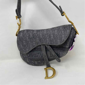 Pre-Owned Christian Dior Grey Canvas Designer Handbag