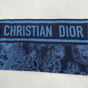 Pre-Owned Dior Teal Silk Designer Scarf