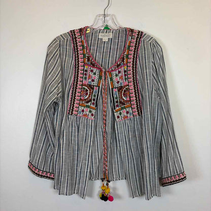 Pre-Owned Size M Velvet blue stripe Top