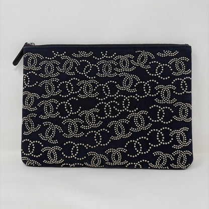 Pre-Owned Chanel Navy Canvas Designer Handbag