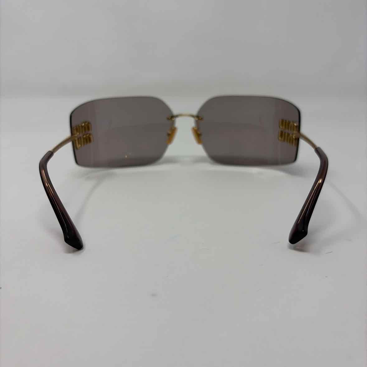 Pre-Owned Mui Mui Gold Metal Designer Sunglasses