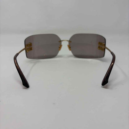 Pre-Owned Mui Mui Gold Metal Designer Sunglasses