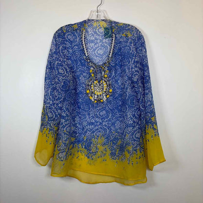 Pre-Owned Size M Boutique Blue Multi Cover Up