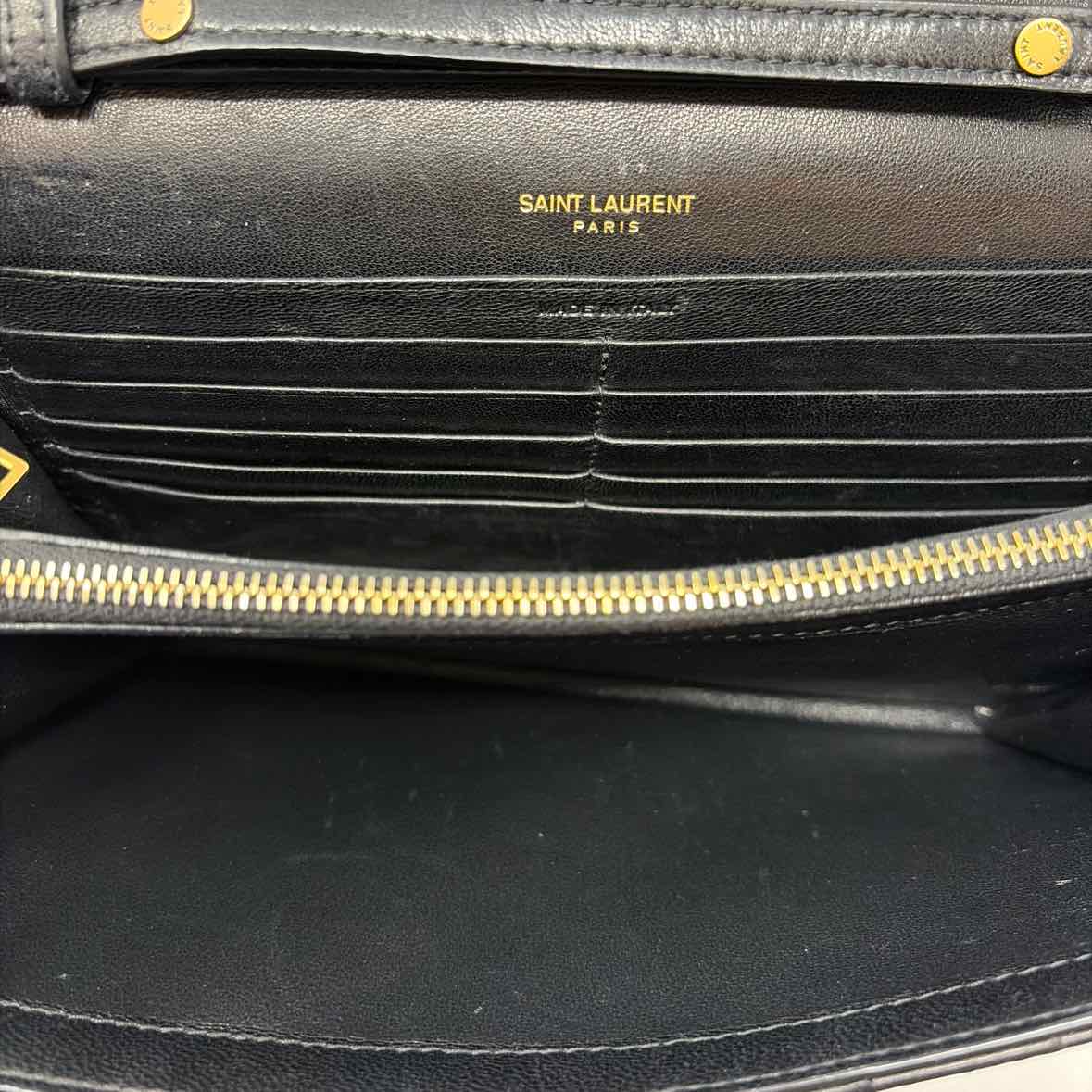 Pre-Owned Saint Laurent Black Leather Designer Handbag