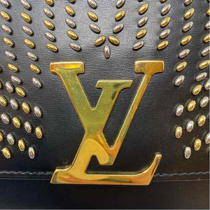 Pre-Owned Louis Vuitton Black & Gold Leather Designer Handbag