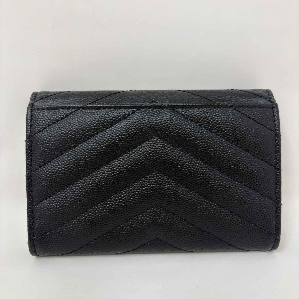 Pre-Owned Saint Laurent Black Leather Designer Wallet