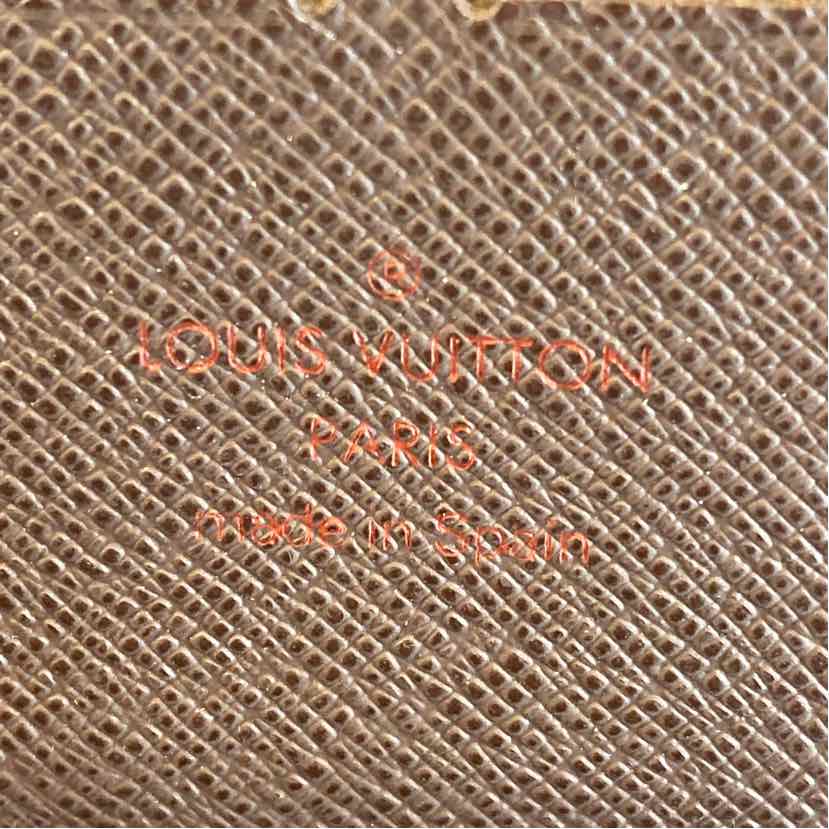 Pre-Owned Louis Vuitton Damier Eben Canvas Designer Wallet