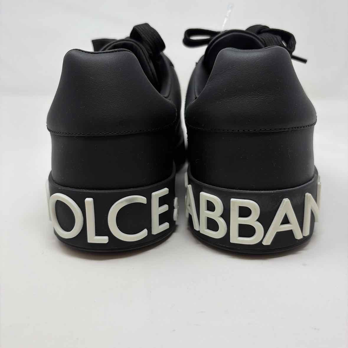 Pre-Owned Dolce & Gabbana Black Leather Shoe Size 7.5 Designer Shoes