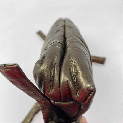 Pre-Owned Gucci Gunmetal Leather Designer Handbag