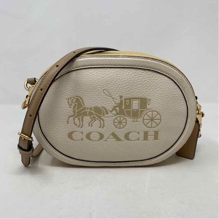 Pre-Owned Coach Beige W/ White Leather Handbag