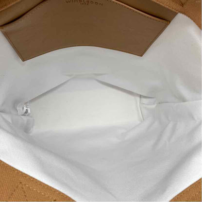 Pre-Owned Wimbledon Tan/White Fabric Handbag