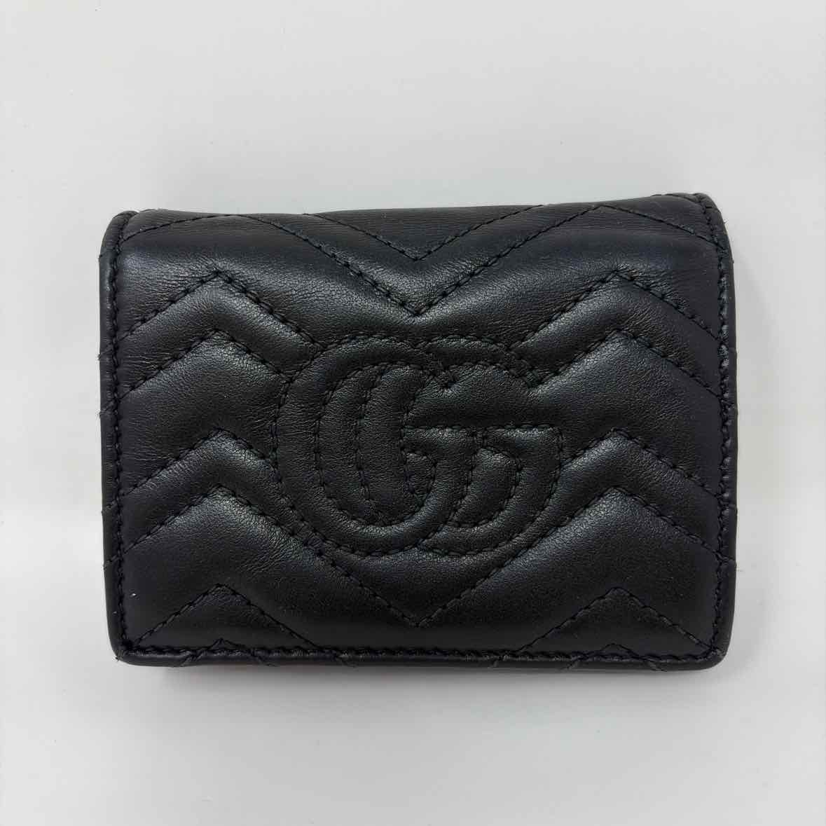 Pre-Owned Gucci Black Leather Designer Wallet
