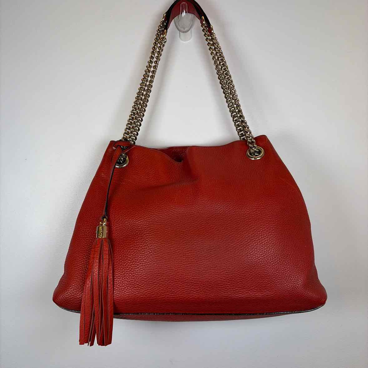 Pre-Owned Gucci Orange Leather Designer Handbag