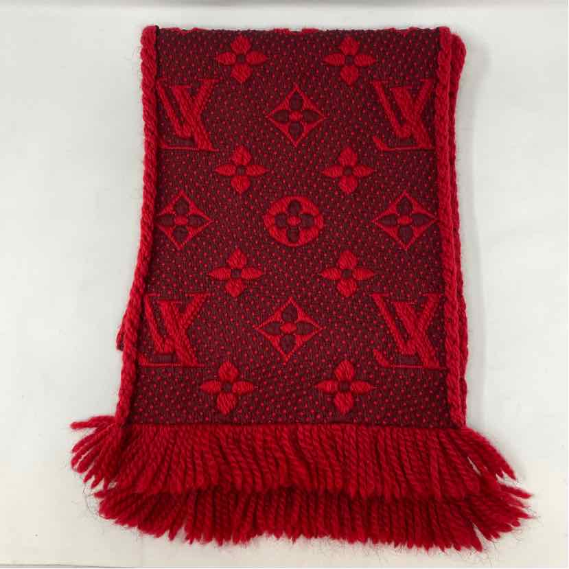 Pre-Owned Louis Vuitton Red Knit Designer Scarf