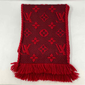 Pre-Owned Louis Vuitton Red Knit Designer Scarf