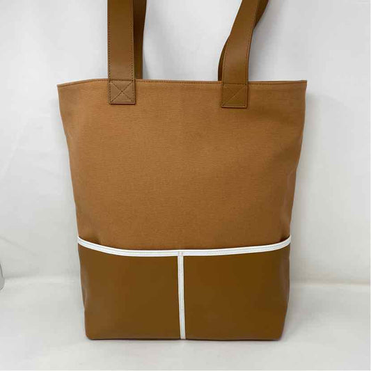Pre-Owned Wimbledon Tan/White Fabric Handbag
