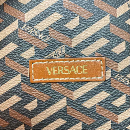 Pre-Owned Versace Cognac Coated Canvas Designer Handbag