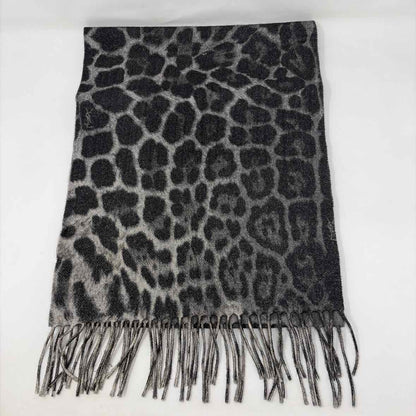 Pre-Owned Saint Laurent Grey Knit Designer Scarf