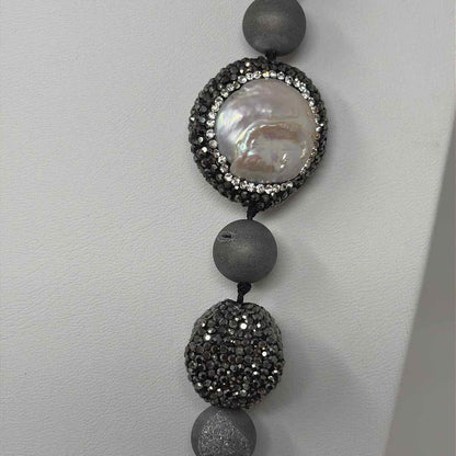 Pre-Owned Boutique Grey Multi Stones Necklace
