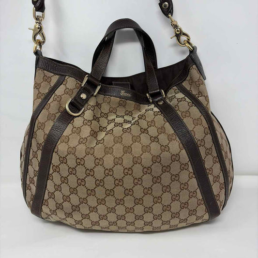 Pre-Owned Gucci Brown Fabric Designer Handbag
