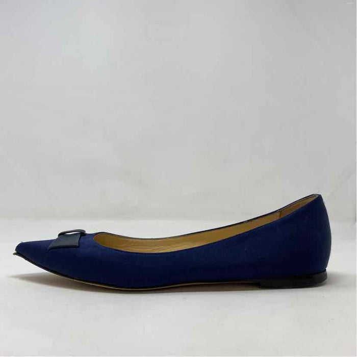 Pre-Owned Jimmy Choo Navy Satin Shoe Size 7.5 Designer Shoes