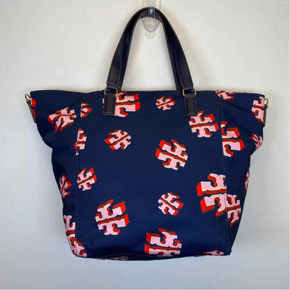Pre-Owned Tory Burch Blue Multi Nylon Handbag
