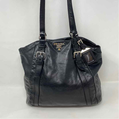 Pre-Owned Prada Black Leather Designer Handbag