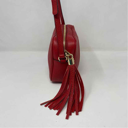 Pre-Owned Gucci Red Leather Designer Handbag